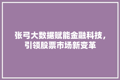 张弓大数据赋能金融科技，引领股票市场新变革  第1张