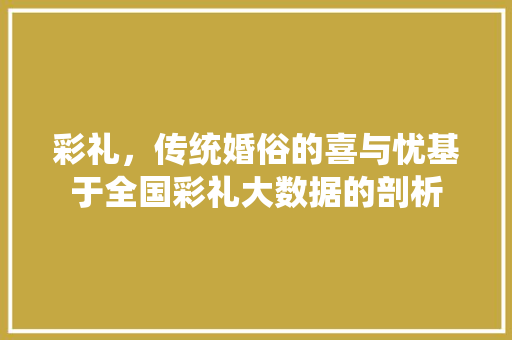 彩礼，传统婚俗的喜与忧基于全国彩礼大数据的剖析  第1张