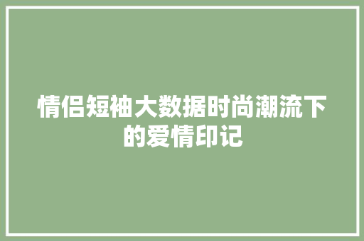 情侣短袖大数据时尚潮流下的爱情印记