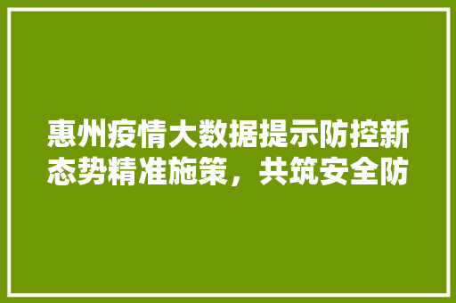 惠州疫情大数据提示防控新态势精准施策，共筑安全防线