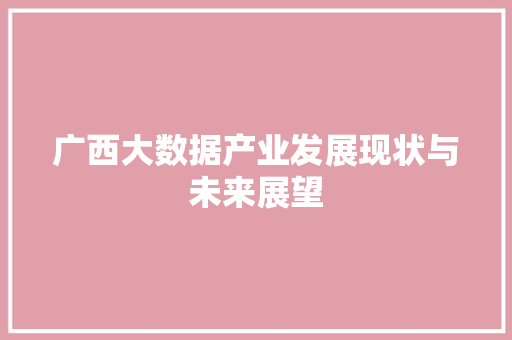 广西大数据产业发展现状与未来展望  第1张