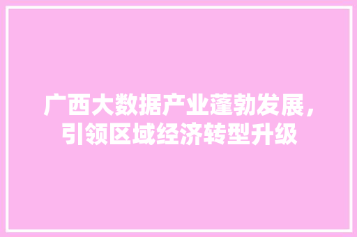 广西大数据产业蓬勃发展，引领区域经济转型升级  第1张