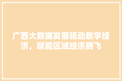 广西大数据发展驱动数字经济，赋能区域经济腾飞  第1张