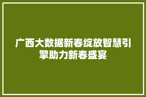 广西大数据新春绽放智慧引擎助力新春盛宴  第1张