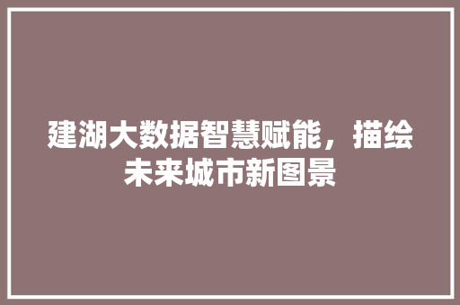 建湖大数据智慧赋能，描绘未来城市新图景  第1张
