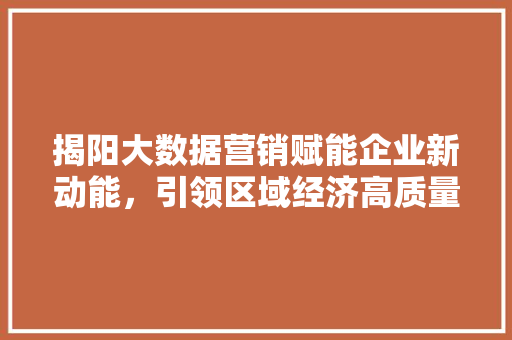 揭阳大数据营销赋能企业新动能，引领区域经济高质量发展  第1张