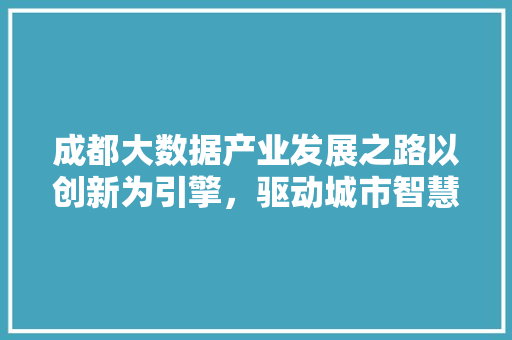 成都大数据产业发展之路以创新为引擎，驱动城市智慧升级