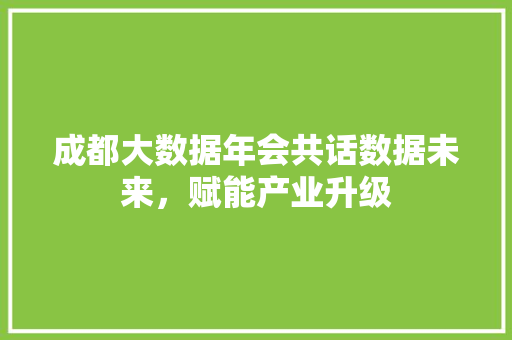 成都大数据年会共话数据未来，赋能产业升级  第1张