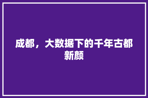 成都，大数据下的千年古都新颜  第1张