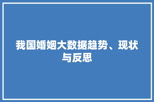 我国婚姻大数据趋势、现状与反思  第1张