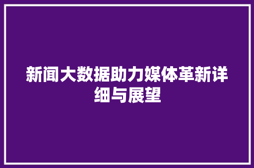 新闻大数据助力媒体革新详细与展望  第1张