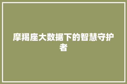 摩羯座大数据下的智慧守护者