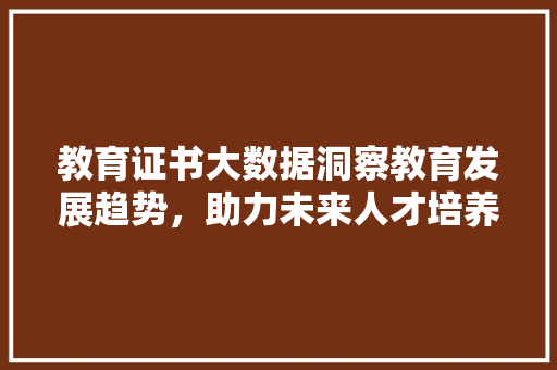 教育证书大数据洞察教育发展趋势，助力未来人才培养  第1张