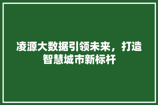 凌源大数据引领未来，打造智慧城市新标杆  第1张