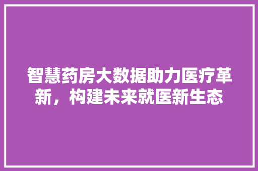 智慧药房大数据助力医疗革新，构建未来就医新生态
