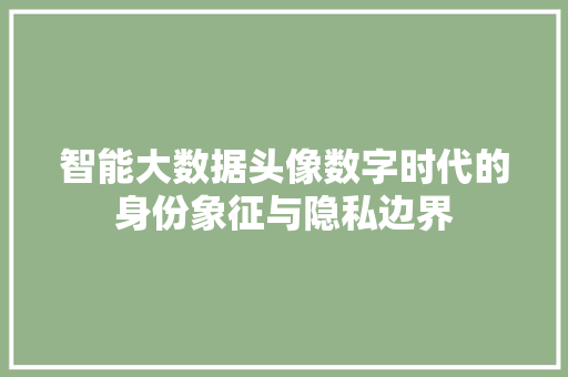 智能大数据头像数字时代的身份象征与隐私边界