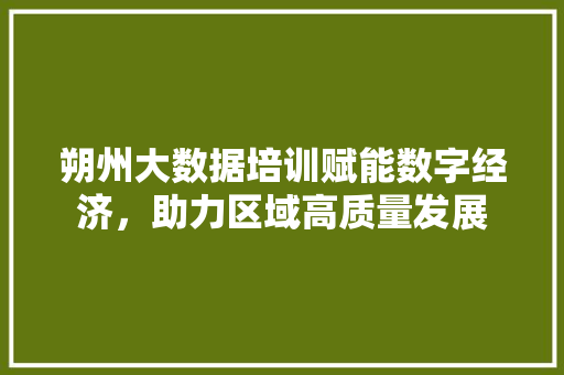 朔州大数据培训赋能数字经济，助力区域高质量发展  第1张