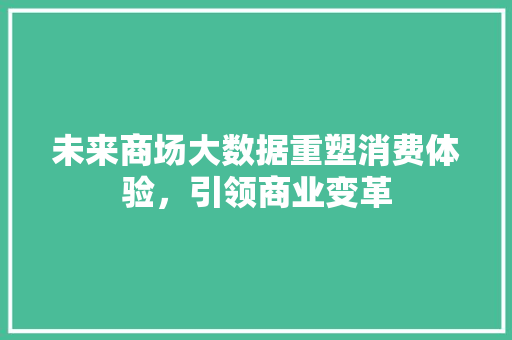 未来商场大数据重塑消费体验，引领商业变革