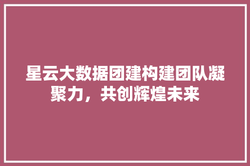 星云大数据团建构建团队凝聚力，共创辉煌未来  第1张