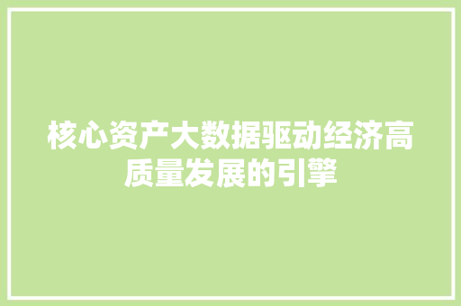 核心资产大数据驱动经济高质量发展的引擎
