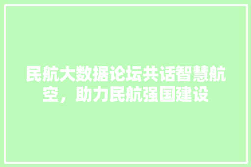 民航大数据论坛共话智慧航空，助力民航强国建设