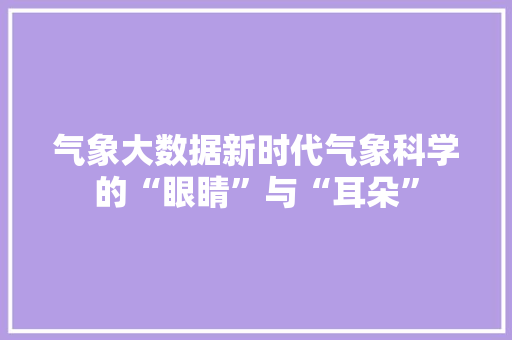 气象大数据新时代气象科学的“眼睛”与“耳朵”  第1张