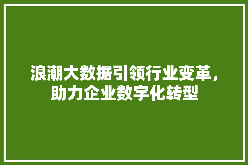 浪潮大数据引领行业变革，助力企业数字化转型  第1张