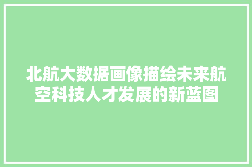 北航大数据画像描绘未来航空科技人才发展的新蓝图  第1张