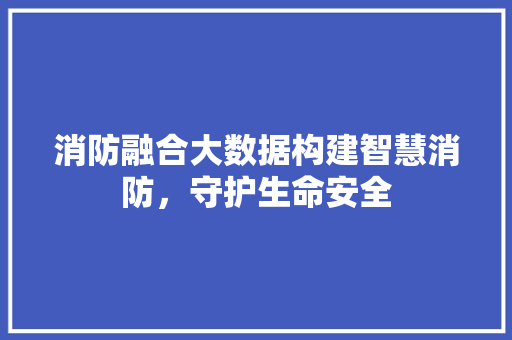 消防融合大数据构建智慧消防，守护生命安全  第1张