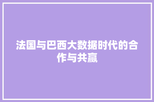法国与巴西大数据时代的合作与共赢