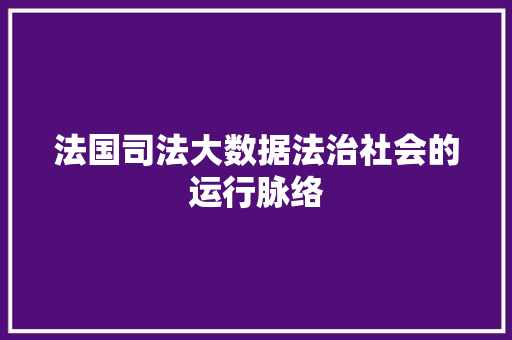 法国司法大数据法治社会的运行脉络  第1张
