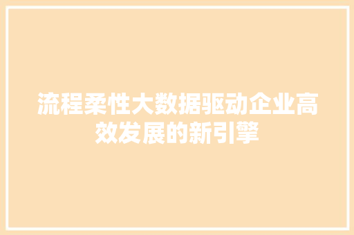流程柔性大数据驱动企业高效发展的新引擎
