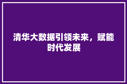 清华大数据引领未来，赋能时代发展  第1张