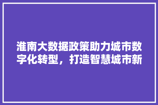 淮南大数据政策助力城市数字化转型，打造智慧城市新标杆  第1张
