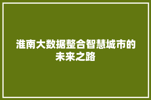 淮南大数据整合智慧城市的未来之路  第1张