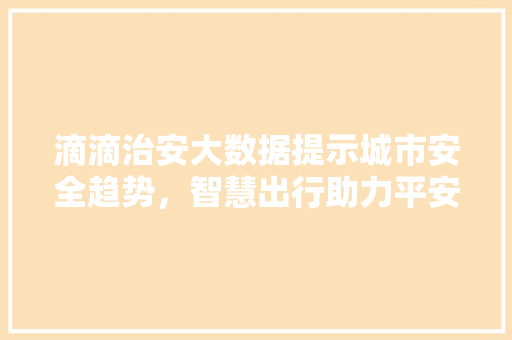 滴滴治安大数据提示城市安全趋势，智慧出行助力平安中国