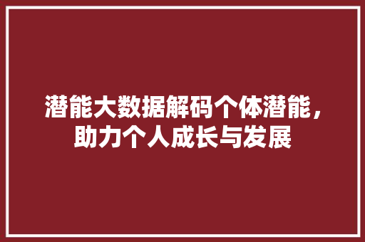 潜能大数据解码个体潜能，助力个人成长与发展