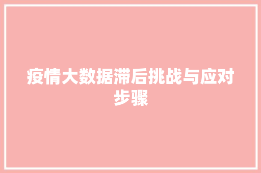 疫情大数据滞后挑战与应对步骤  第1张