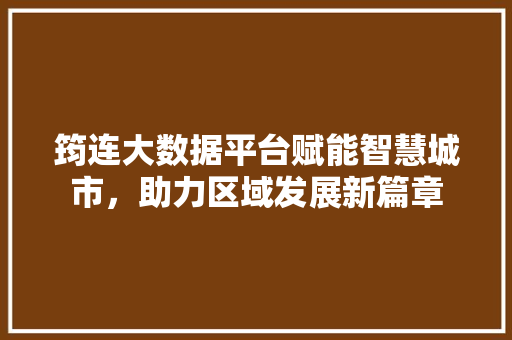筠连大数据平台赋能智慧城市，助力区域发展新篇章