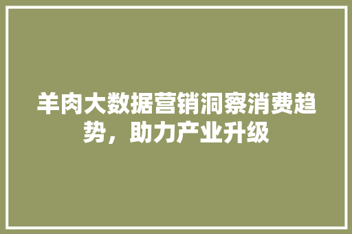羊肉大数据营销洞察消费趋势，助力产业升级  第1张