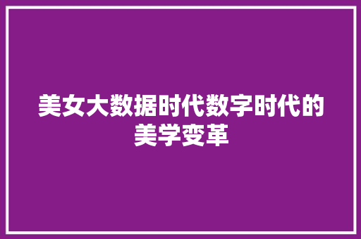 美女大数据时代数字时代的美学变革