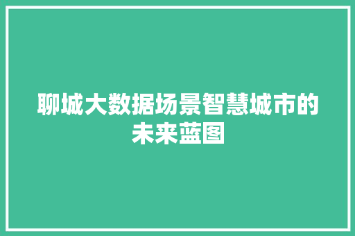 聊城大数据场景智慧城市的未来蓝图  第1张