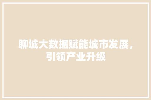聊城大数据赋能城市发展，引领产业升级