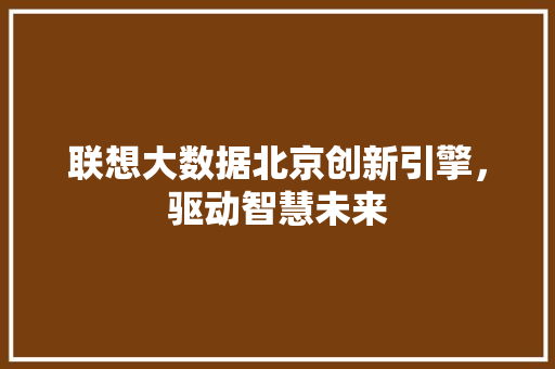 联想大数据北京创新引擎，驱动智慧未来  第1张