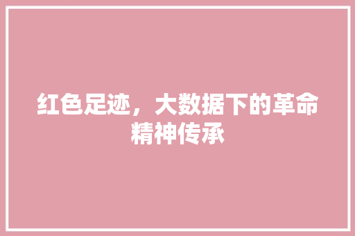 红色足迹，大数据下的革命精神传承