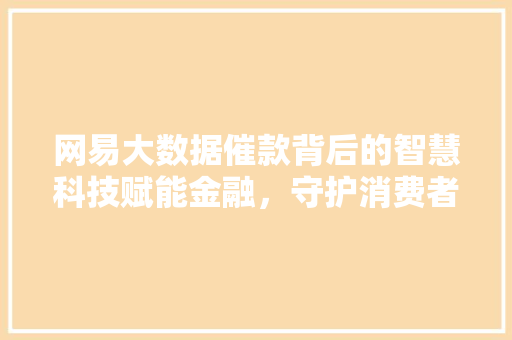 网易大数据催款背后的智慧科技赋能金融，守护消费者权益
