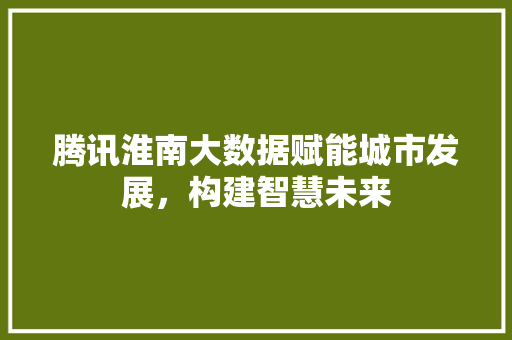 腾讯淮南大数据赋能城市发展，构建智慧未来