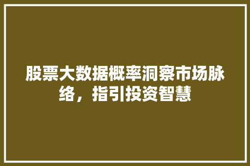 股票大数据概率洞察市场脉络，指引投资智慧