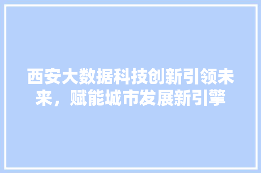 西安大数据科技创新引领未来，赋能城市发展新引擎
