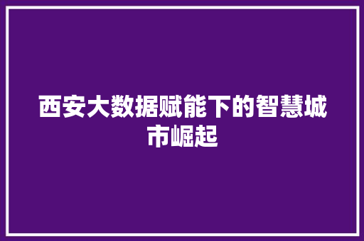 西安大数据赋能下的智慧城市崛起